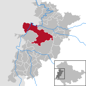 Poziția Gerstungen pe harta districtului Wartburgkreis