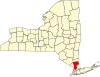 Округ Уэстчестер на карте штата.