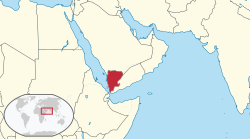 موقعیت یمن شمالی در شبه‌جزیره عربستان