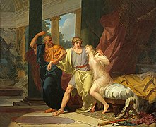 Socrate arrachant Alcibiade des bras d'Aspasie, Jean-Baptiste Regnault, 1785.
