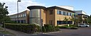 ☎∈ Stitched panorama of building ARM I by architects Barber - Casanovas - Ruffles at Peterhouse Technology Park, Cambridge.