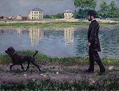 Richard Gallo et son chien au Petit Gennevilliers, 1884 collection privée, Vente 2019.