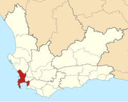 Cape Towns beliggenhed i Vest-Kapprovinsen