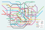 Tokio - schemat linii własnych metra obu systemów