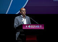 Marzouki lors de son discours à l'ouverture de la 13e édition de la CNUCED le 21 avril 2012 à Doha (Qatar).