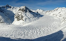 Vue du glacier d’Aletsch depuis l’Eggishorn