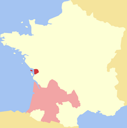 Provinca Aunis (temno rdeče) z Akvitanijo