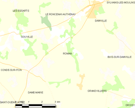 Mapa obce Roman