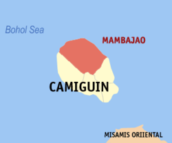 Mapa de Camiguin con Mambajao resaltado