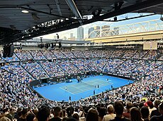 Rod Laver Arena v Melbourne Parku během Australian Open 2023