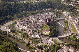 View from the south, showing terraced garden and tower from old city wall