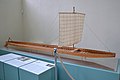 Model platbodem vrachtschip zoals gevonden in Zwammerdam, Museum voor Antieke Scheepvaart, Mainz