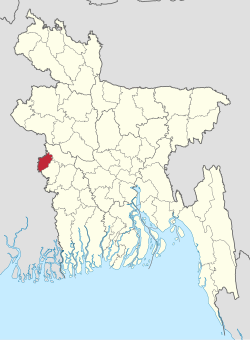 Location of Meherpur in Bangladesh