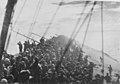 Lowering of the flag on the Japanese aircraft carrier Zuikaku