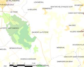 Poziția localității Saumont-la-Poterie