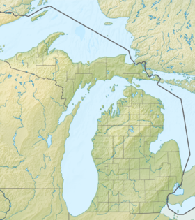 Map showing the location of Porcupine Mountains Wilderness State Park