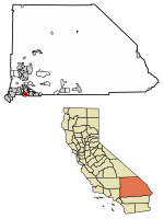 Location of Grand Terrace in San Bernardino County, California.