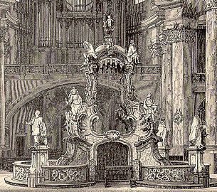 Autel des grâces de la basilique de Vierzehnheiligen à Bad Staffelstein, dessin de 1891.