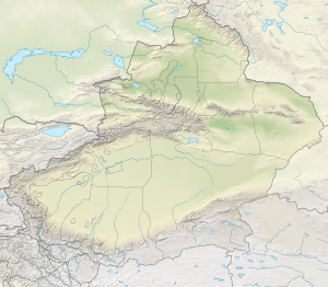 ガッシャーブルムII峰の位置（新疆ウイグル自治区内）
