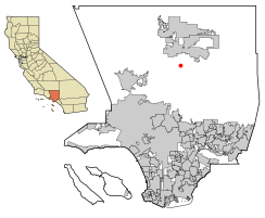Location of Acton in Los Angeles County, California