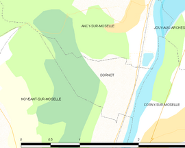 Mapa obce Dornot
