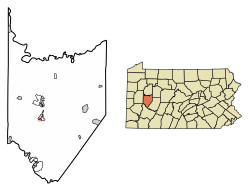 Location of Ford Cliff in Armstrong County, Pennsylvania.