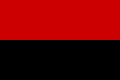 Stepano Banderos vadovaujamos Ukrainos nacionalistų organizacijos vėliava 1943 m.