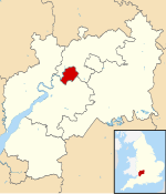 City of Gloucester shown within Gloucestershire