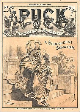 « The Country is in a dreadful state! » par Joseph Keppler, nouvelle série, no 2 (mars 1877)