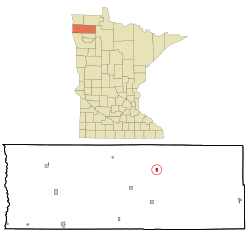 Location of Middle River within Marshall County and state of Minnesota