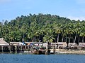 Palafitas en Cempa, nas Illas Lingga (Indonesia).