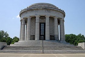 O marco mais conhecido de Vincennes, a Rotunda do Parque Histórico Nacional George Rogers Clark