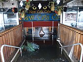 Überschwemmung eines Restaurants in New York, verursacht durch Hurrikan Sandy