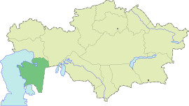 मांगिस्तौचे कझाकस्तान देशाच्या नकाशातील स्थान