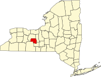 Map of Njujork highlighting Yates County