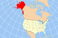 Kort over USA med Alaska markeret