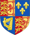 Escut del Regne de la Gran Bretanya, sota el regnat d'Anna I, quarterat amb les armes d'Anglaterra i Escòcia empalades i duplicades, les armes de França i les d'Irlanda (1707-1714)