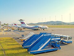 高丽航空的伊留申-76，圖-204，伊尔-62，圖-154和圖-134在平壤顺安国际机场