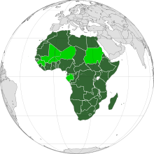 Členské státy v Africe      Členské státy          Státy s pozastaveným členstvím