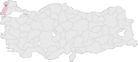 エディルネとエディルネ県の位置の位置図
