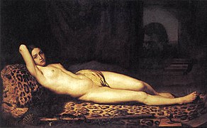 Muchacha desnuda sobre piel de pantera (1844), de Félix Trutat, Museo del Louvre, París.