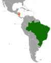 Location map for Brazil and Nicaragua.