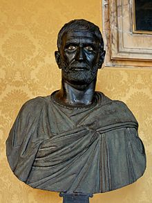 The Capitoline Brutus, an ancient Roman bust from the Capitoline Museums is traditionally identified as a portrait of Lucius Junius Brutus