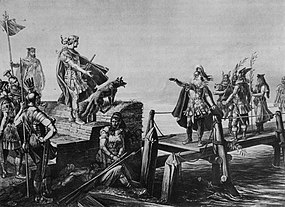Divico vůdce Helvéců se po bitvě u Araru setkává s Juliem Caesarem