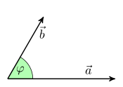 '"`UNIQ--postMath-00000063-QINU`"' és '"`UNIQ--postMath-00000064-QINU`"' 60°-os szöget zár be '"`UNIQ--postMath-00000065-QINU`"'