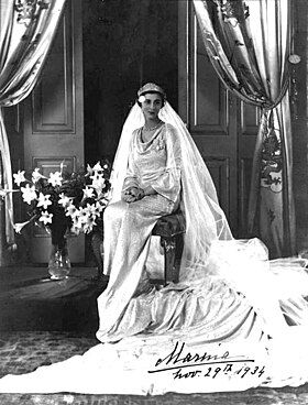 Принцесса Марина в день своей свадьбы в 1934 году