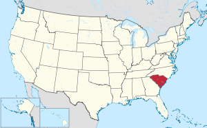 جنوب کارولینا ایله بیرلشمیش ایالتلرین نقشه‌سی