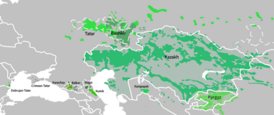 Распространение современных кыпчакских языков