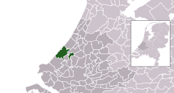 Bản đồ chỉ rõ vị trí Den Haag trong Zuid-Holland