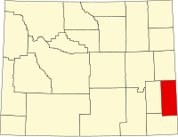 Locatie van Goshen County in Wyoming